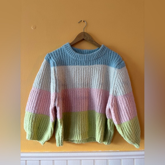 Chunky Color Block Pastel Knit🎀🧸 - Picture 1 of 2